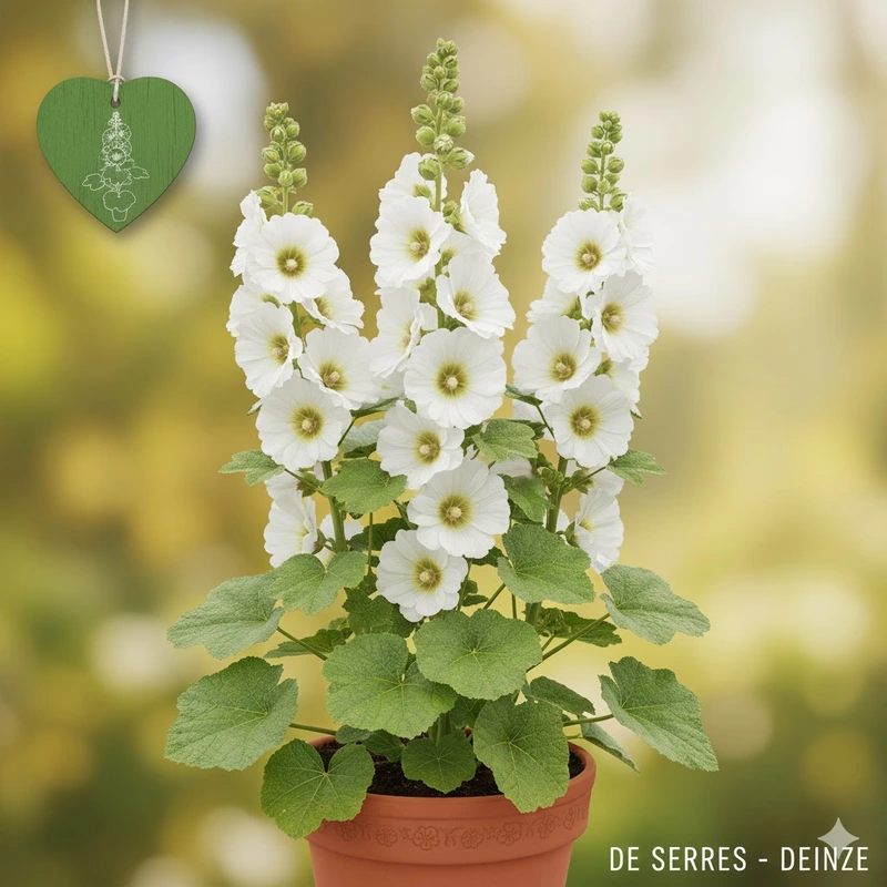 Alcea rosea 'Spotlight Polarstar' P9