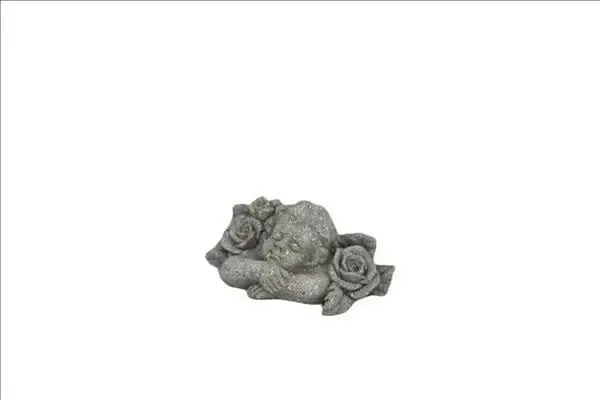 angel with flowers grey 7*3*h3