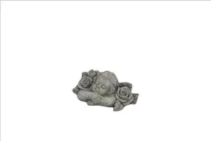 angel with flowers grey 7*3*h3