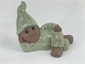 ceramic gnome green d30 x 18 x 22*h