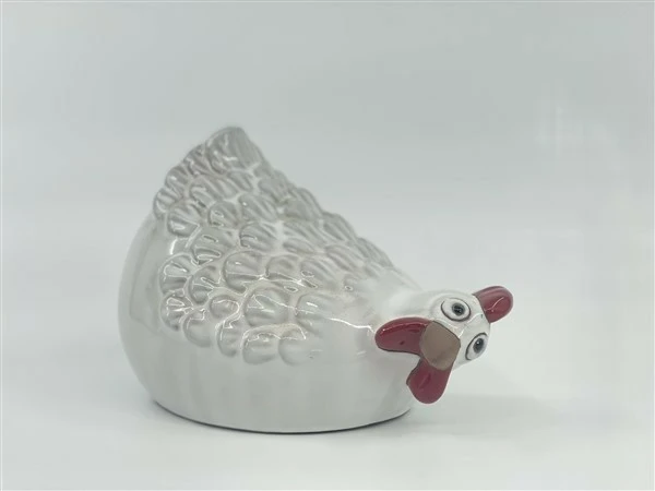 chicken glazed terracotta white 26,5*20*h18,5