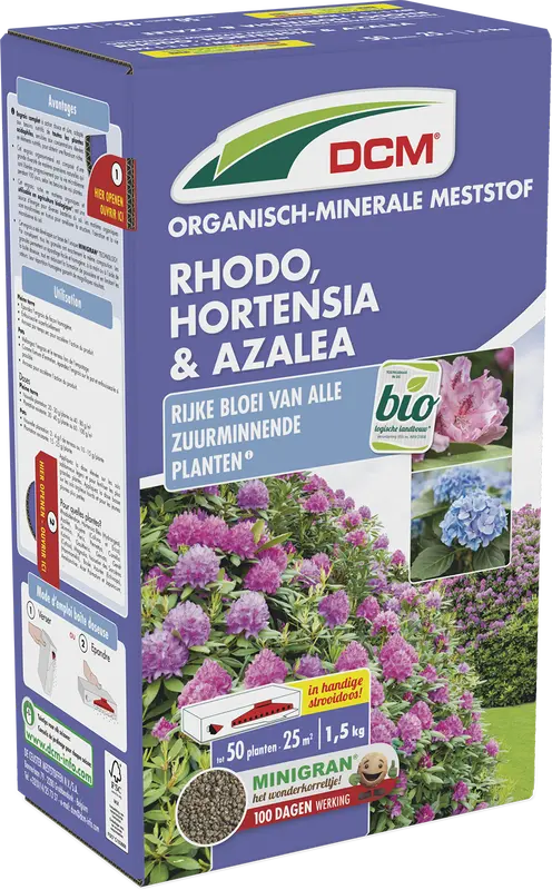 dcm meststof rhodo/hortensia/azalea 1,5kg