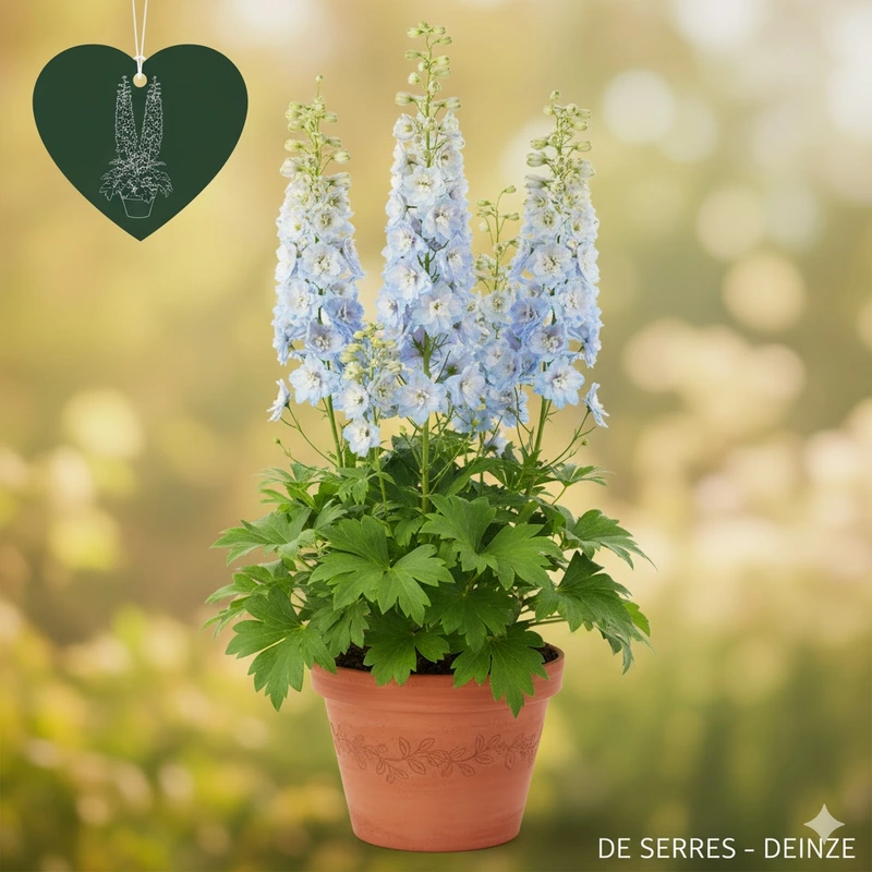Delphinium 'Magic Fountains White Light Blue Bee' P10.5