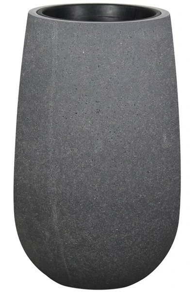 rd. light fiber concrete pot s/1 - plain  - sandy