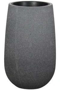 rd. light fiber concrete pot s/1 - plain  - sandy
