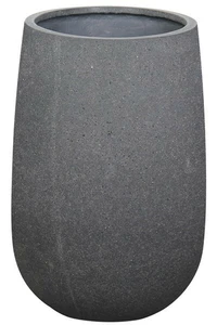 rd. light fiber concrete pot s/1 - plain  - sandy