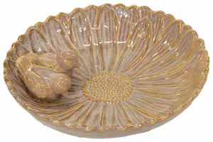 Village BirdBath Flower Old Pink D28H6